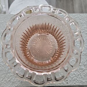 Rare Pink Glass Bowl Vintage Decor
